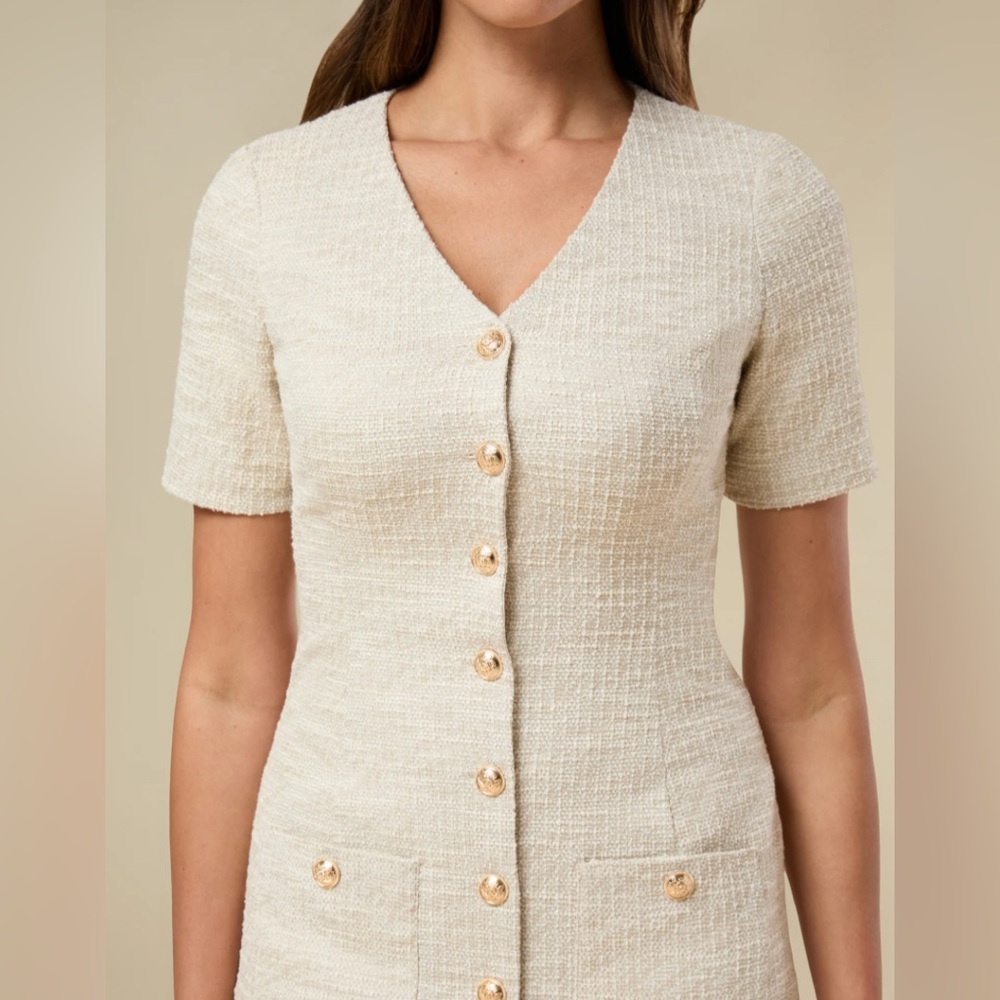 NWT Tweed V-Neck Mini - Picture 3 of 3